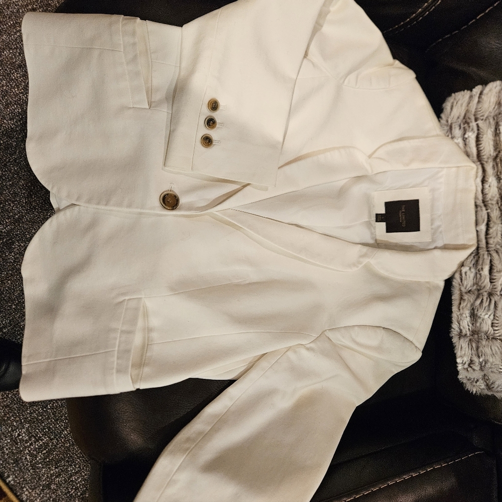 Women's SIZE L Fully White Lined SUMMER BLAZER  From "The LIMITED" - Picture 2 of 10
